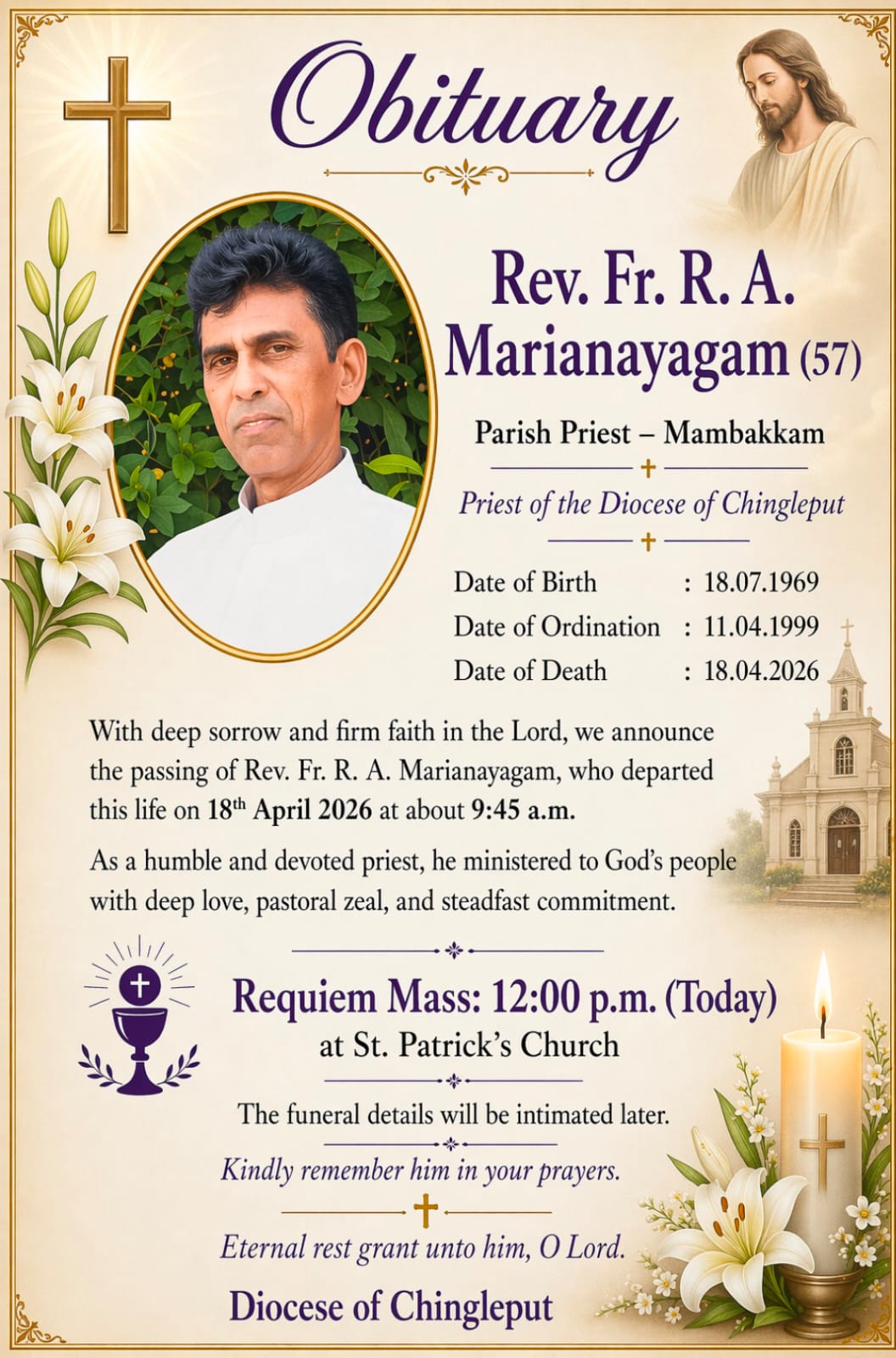 Silver Jubilee Celebration - Fr. Alexis Manohar - 25 Years of Ordination
